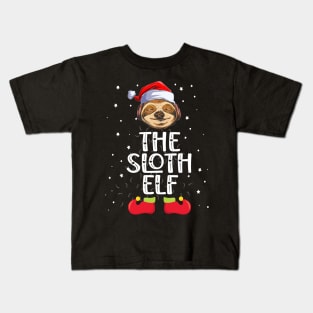 The Sloth Elf Christmas Elf Party Kids T-Shirt